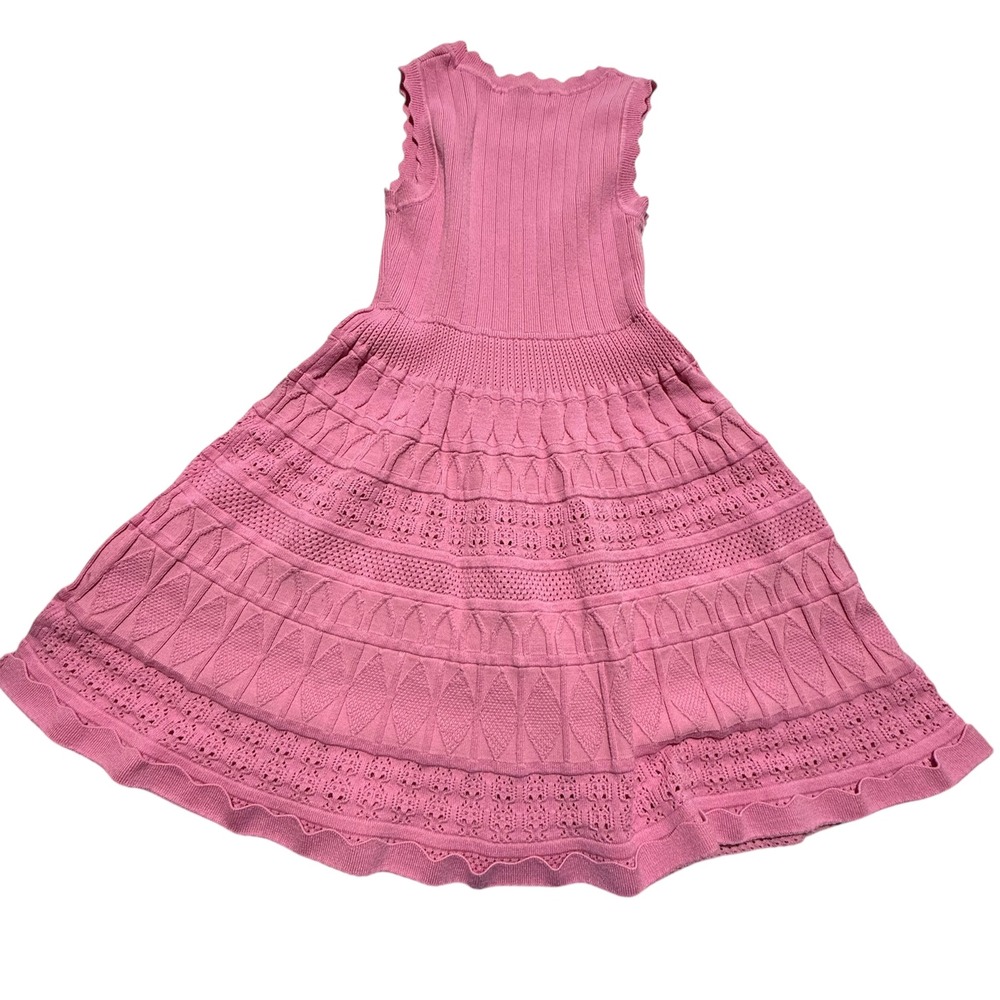 Willow & Wind Girls Pink Ribbed Knit Pointelle Dress Size M 8-10 - Picture 2 of 4